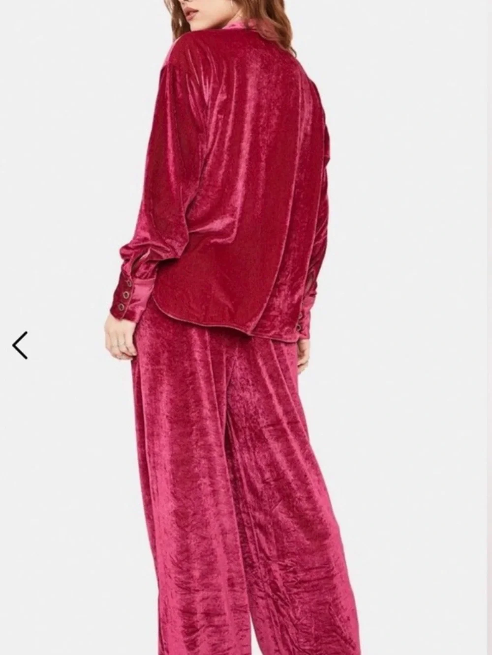 Free People Velvet Corduroy Matching Set Berry Pink Size Small